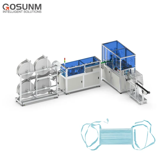 Máquina de máscara facial Gosunm de alta qualidade totalmente automática com alça de amarrar com máquina de embalar caixas